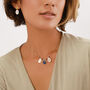 Three Dangle Blue And Gold Necklace, thumbnail 1 of 3