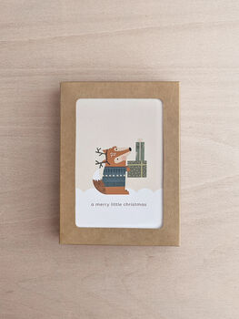 Pack Of Four Cute Scandi Eco Friendly Christmas Cards, 6 of 6