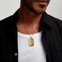 Large Dog Tag With Plate 18 K Gold Plated Steel, thumbnail 6 of 7