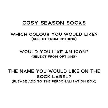 Personalised Autumn Winter Sock Gift Choice Of Six Colours, 10 of 10
