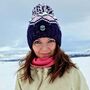 Navy Pink Tyrol Nordic Reflective Superbobble Hat, thumbnail 1 of 3