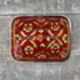 Handpainted Red Patterned Butter Dish, thumbnail 5 of 5