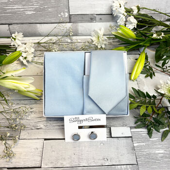 Dusty Blue Wedding Tie Set, 11 of 12