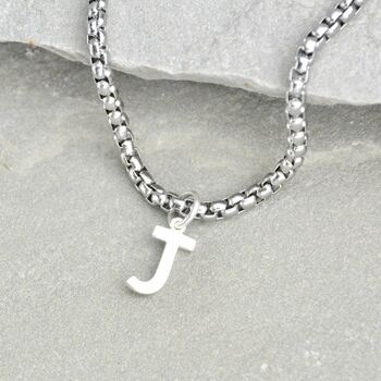 Personalised Men's Stainless Steel Chain And Initial Necklace, 4 of 6