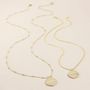 Engraved Gold Sterling Silver Organic Shape Necklace, thumbnail 8 of 9