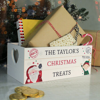 Personalised Christmas White Wooden Crate, 4 of 5