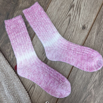 Embroidered Pink Cosy Socks, 2 of 3