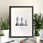 Personalised Chess Family Portrait Print, thumbnail 1 of 6