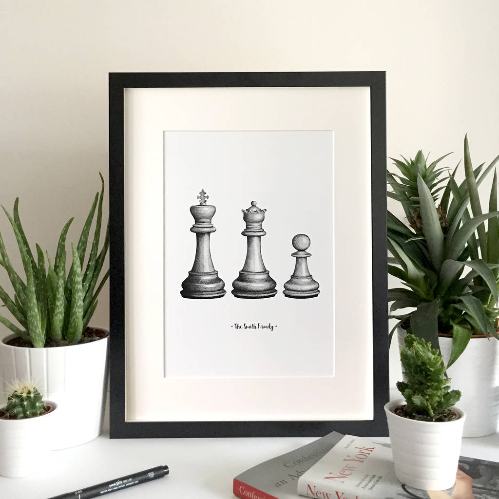 Personalised Chess Family Portrait Print, 1 of 6