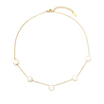 Five Flower Necklace In Mother Of Pearl, 2 of 3