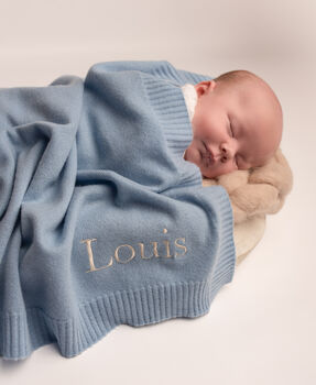 Personalised Merino Cashmere Blend Baby Blanket, 4 of 12