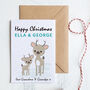 Grandchildren's Christmas Card Personalised With Deer, thumbnail 2 of 5