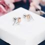 Robin Bird Screw Back Earrings In Sterling Silver, thumbnail 6 of 11