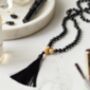 Black Obsidian 108 Mala Bead Prayer Necklace, thumbnail 1 of 5