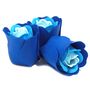 Set Of Three Soap Flower Heart Box Blue Wedding Roses, thumbnail 2 of 3