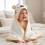 Personalised Baby Bamboo Hooded Towel Tiger Design, thumbnail 1 of 7