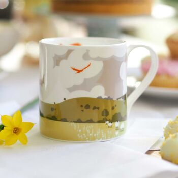 Green Rolling Hills Mug, Fine Bone China, 3 of 6