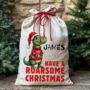 Personalised Christmas Sack Roasome Christmas Dinosaur Design, thumbnail 4 of 5