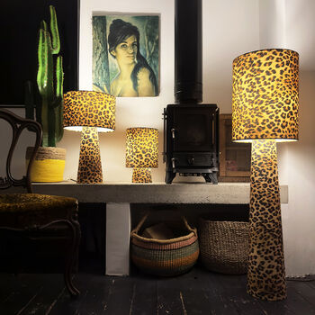 Portable Velvet Luxe Leopard Print Lamps, 4 of 9