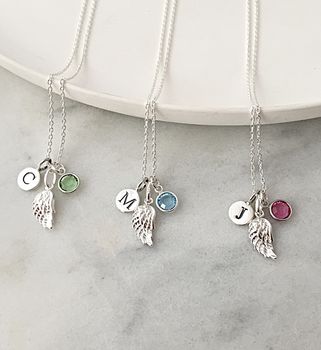 Angel Wing Birthstone Necklace, 10 of 12