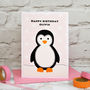 'Penguin' Personalised Girls Birthday Card, thumbnail 1 of 3