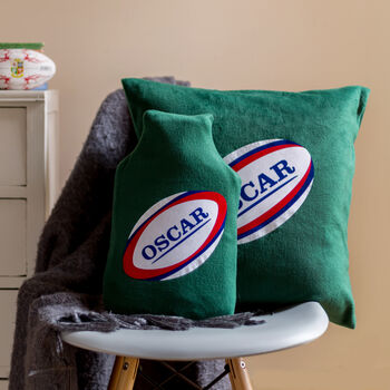 Rugby Personalised Fleece Hot Water Bottle Cover, 3 of 4