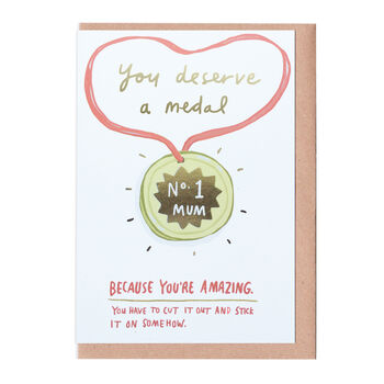 You Deserve A Medal Mother's Day Card, 2 of 4