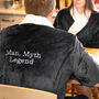 Personalised Sherpa Dressing Gown Front And Back Text, thumbnail 6 of 12