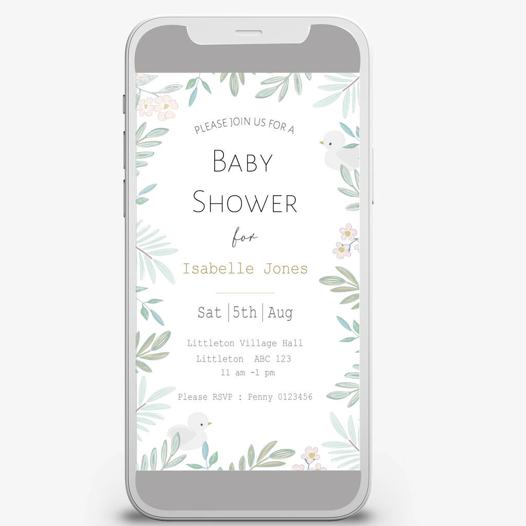 Signet Baby Shower Invitation Digital Product
