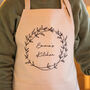 Personalised Floral Wreath Apron For The Kitchen, thumbnail 5 of 5