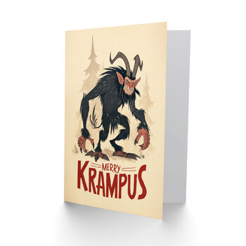 Merry Krampus German Fairytale Anti Xmas Cartoon Christmas Card, 2 of 6