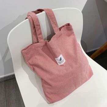 Thin Corduroy Neutral Tote Bags, 5 of 8