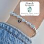 Sterling Silver March Aquamarine Beaded Bracelet: March Birthstone, Personalised Heart Charm, thumbnail 1 of 4