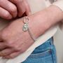 March Birthflower Birthstone Sterling Silver Bracelet, thumbnail 4 of 7