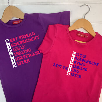 Personalised Sibling Block T Shirt Set, 2 of 6