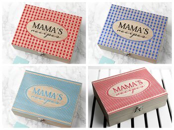 Personalised Patterned Recipe Box, 2 of 12