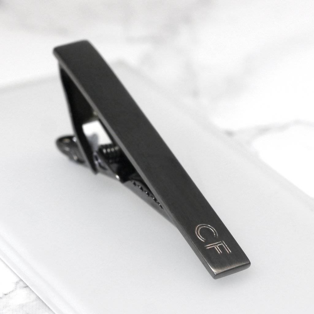 Personalised Gun Metal Tie Clip By Joanna Emily