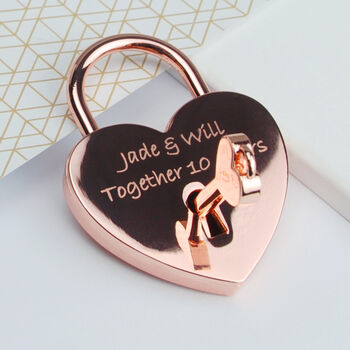 Personalised Silver Plated Lovers Padlock, 3 of 9