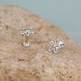 Sterling Silver Two Tone Daisy 16 G Flat Back Labret Earrings, thumbnail 6 of 12