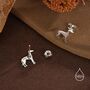 Sterling Silver Tiny Whippet Dog Stud Earrings, thumbnail 4 of 12