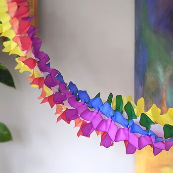 Rainbow Multicoloured Honeycomb Paper Garland, 3 of 5