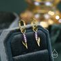 Sterling Silver Enamel Lavender Huggie Hoop Earrings, thumbnail 3 of 10