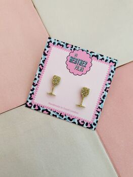 Champagne Flute Glitter Resin Studs / Wedding Gift / Celebration Jewellery / Party Accessories, 3 of 5