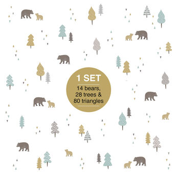 Bears And Trees Repeat Pattern Wall Stickers, 3 of 5