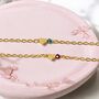 Tiny Gold Plated Heart Birthstone Bracelet, thumbnail 1 of 8