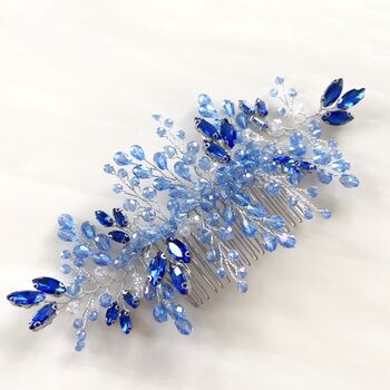 Blue Crystal Hair Comb, 3 of 5