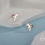 Sterling Silver Jumping Fox Stud Earrings, thumbnail 6 of 12