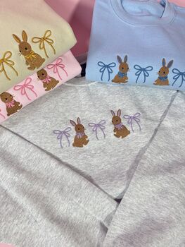 Bunnies And Bows Embroidered Sweatshirt, 2 of 5