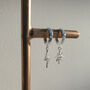 Sterling Silver Sparkle Cz Star Lightning Charm Huggie Hoop Earrings, thumbnail 5 of 8