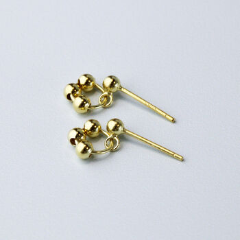 Sterling Silver Circle Bead Dangle Stud Earrings, 4 of 5